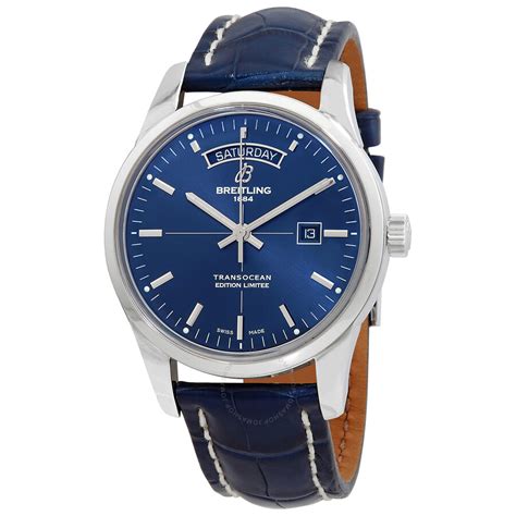 Breitling transocean day date blue